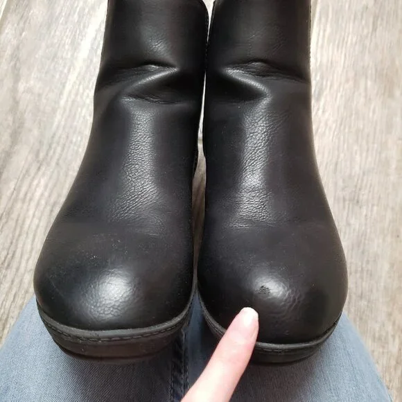 SALE Muk Luks Oxford wedge ankle booties 6.5 black - Picture 8 of 13